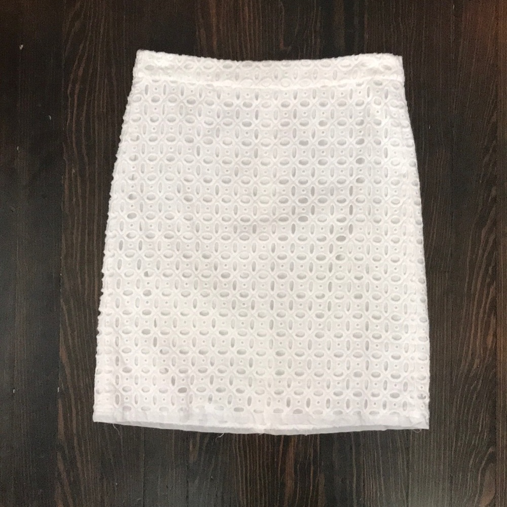 J. Crew white eyelet skirt